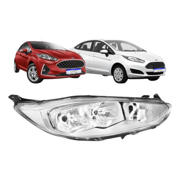 Farol Ford New Fiesta 2013 2014 2015 2016 A 2019 Cromado