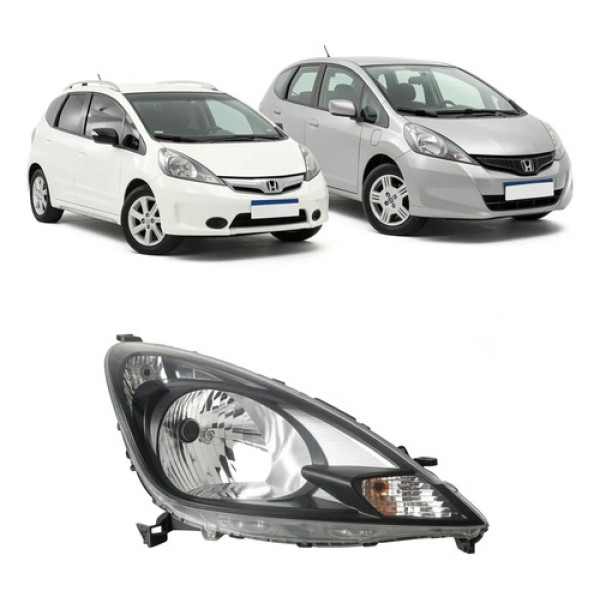 Farol Direito Honda Fit 2013 2014 Elétrico Mascara Negra Direito