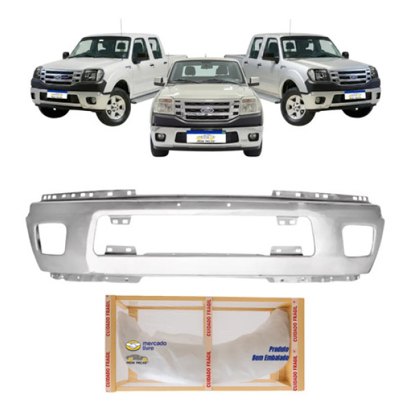 Parachoque Dianteiro Ford Ranger 2010 2011 2012 Cromado Novo Cromado
