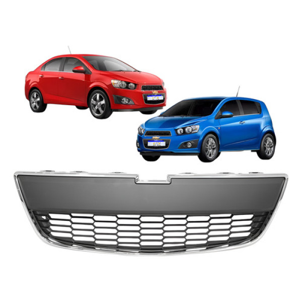 Grade Inferior Sonic Cromada 2012 2013 2014 Novo Cromado / Preto