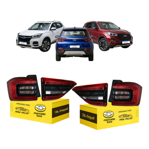 Kit Lanterna Chery Tiggo 5x 2023 2024 2025 2026 Canto/tampa Ambos Lados Vermelho