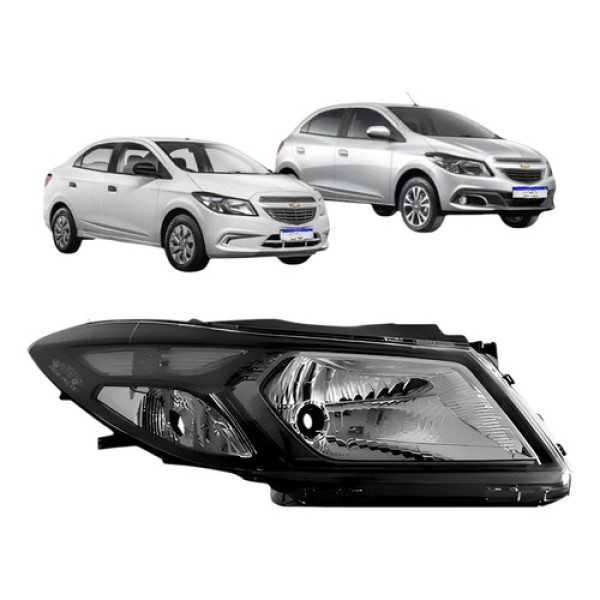 Farol Gm Onix Prisma Lt Ltz Joy Mascara Negra 2013 A 2019 Ld Direito/passageiro
