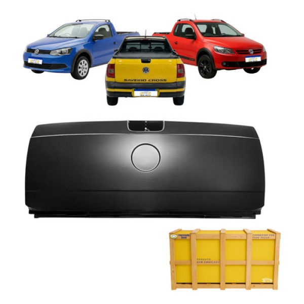 Tampa Traseira Vw Saveiro G5 G6 Trend 3 Furos 2009 A 2016 Preto