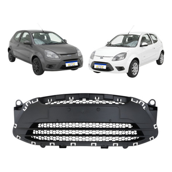 Grade Central Parachoque Dianteiro Ford Ka 2012 A 2014 Novo Preto