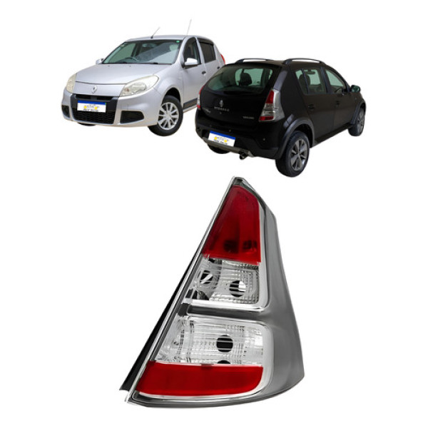 Lanterna Direita Renault Sandero 2012 A 2014 Borda Cinza 