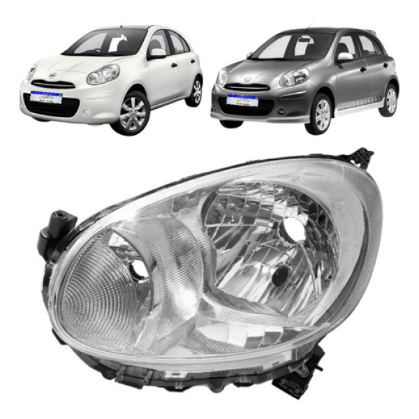 Farol Nissan March 2011 2012 2013 2014 Lado Esquerdo