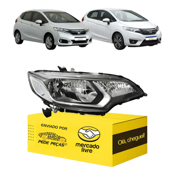 Farol Honda Fit 2015 2016 A 2021 Dx Lx Personal Novo Ld Direito/passageiro