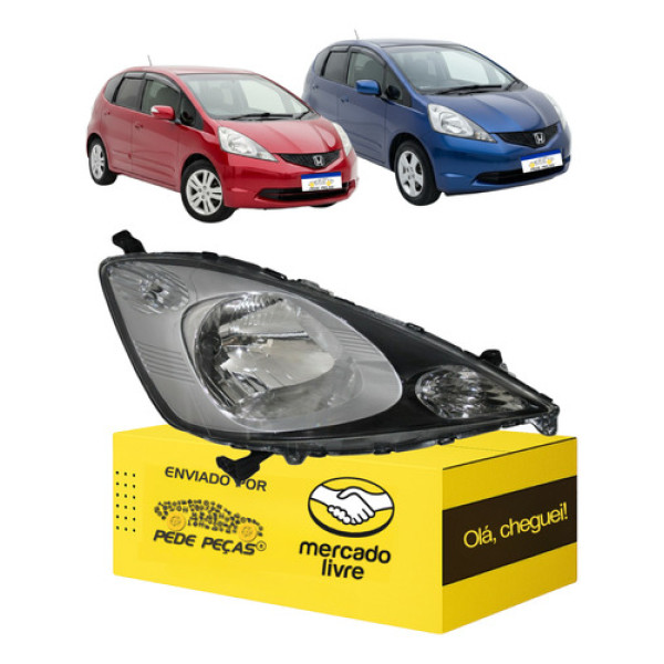 Farol Direito Honda Fit 2009 2010 2011 2012 Dx Ex Exl Lx Lxl Direito/passageiro