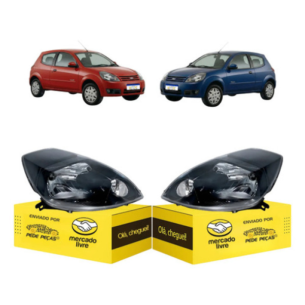Par Farol Ford Ka 2009 2010 2011 2012 2013 Máscara Negra Ambos Lados