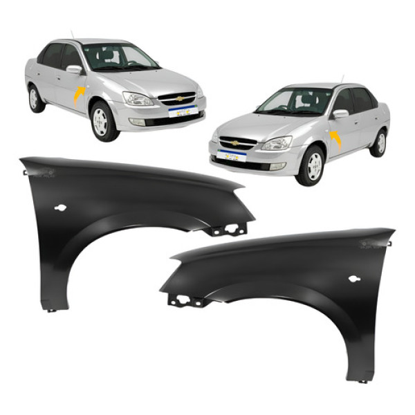 Paralama Chevrolet Classic 2011 2012 A 2016 C/furo Pisca