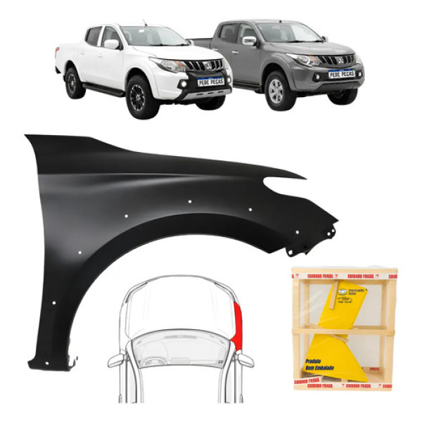 Paralama Mitsubishi L200 Triton 2018 A 2023 S/furo Pisca Ld