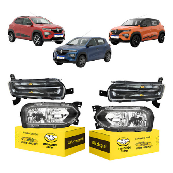 Kit Farol Kwid 2023 2024 2025 2026 Superior E Inferior Ambos Lados