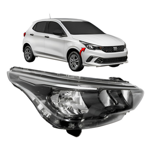 Farol Fiat Argo Cronos 2017 2018 2019 2020 2021 22 23 24 L.d Direito Farol Fiat Argo Cronos 2017 2018 2019 2020 2021 22 23 24 L.d Direito