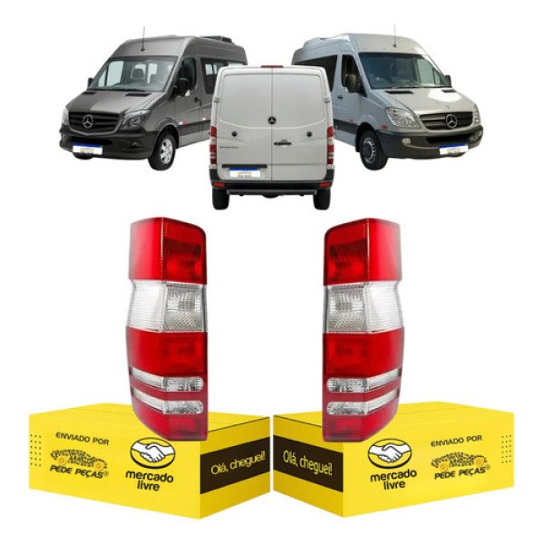 Par Lanterna Traseira Sprinter 2014 2015 2016 17 2018 2019 Ambos Lados Bicolor