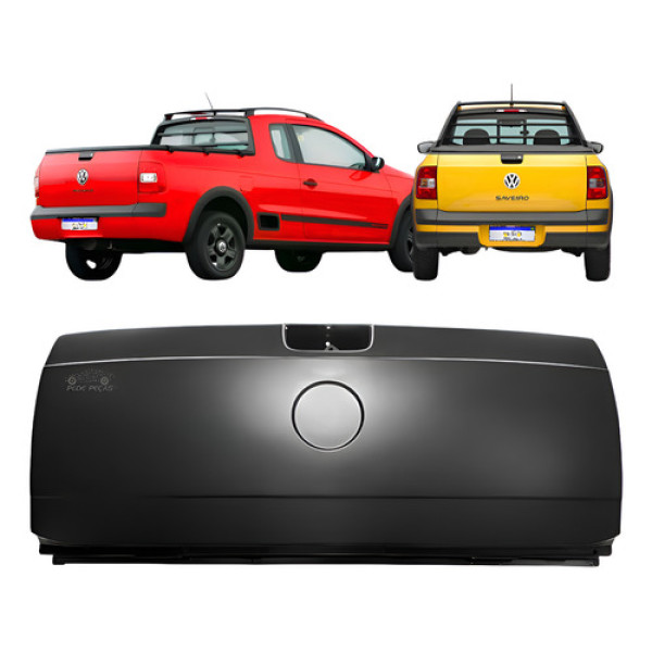 Tampa Traseira Vw Saveiro G5 2 Furos 2009 2010 2011 2012 Preto