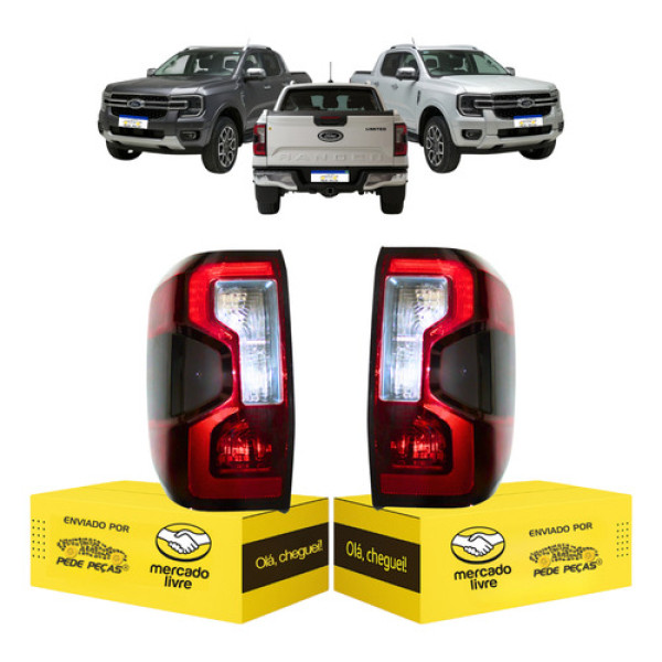 Par Sinaleira Ford Ranger 2024 2025 2026 Led 8p Ambos Lados Fumê