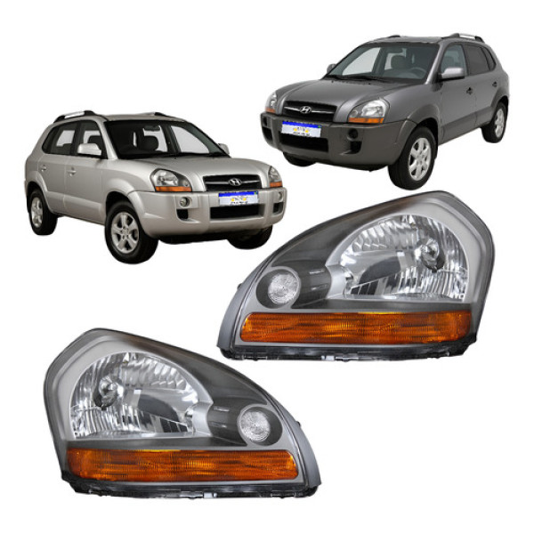 Farol Hyundai Tucson 2009 2010 A 2017 M/cinza Pisca Ambar