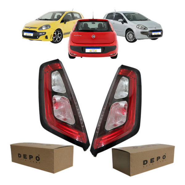 Par Lanterna Punto 2013 2014 2015 2016 2017 Led Ambos Lados Vermelho