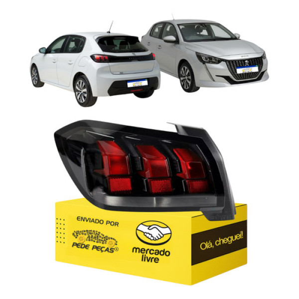 Lanterna Sinaleira Esquerda Peugeot 208 2021 2022 2023 2024 Esquerdo/motorista Vermelho