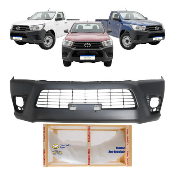 Parachoque Toyota Hilux Cabine Simples 2016 17 2018 Novo Preto