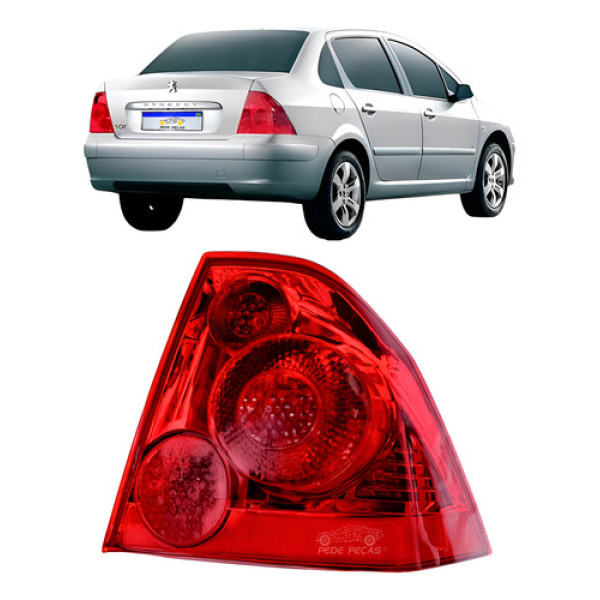 Lanterna Peugeot 307 Sedan 2007 2008 2009 2010 11 12 Novo Ld Direito/passageiro Vermelho