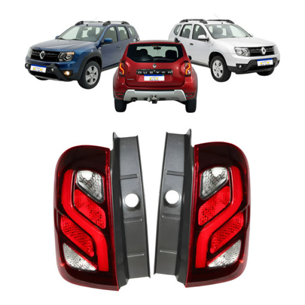 Lanterna Renault Duster 2016 2017 2018 2019 2020 Led Par  - Direito - Vermelho