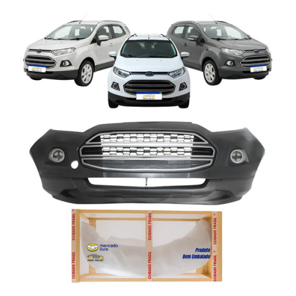 Parachoque Dianteiro Ford Ecosport 2013 A 2017 Com Detalhe Preto