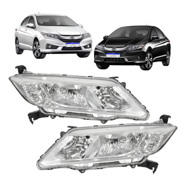 Par Farol Honda City 2015 2016 2017 Cromado Novo Direito