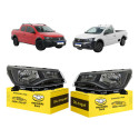 Par Farol Vw Saveiro G9 2024 2025 2026 Friso Preto Robust Ambos Lados