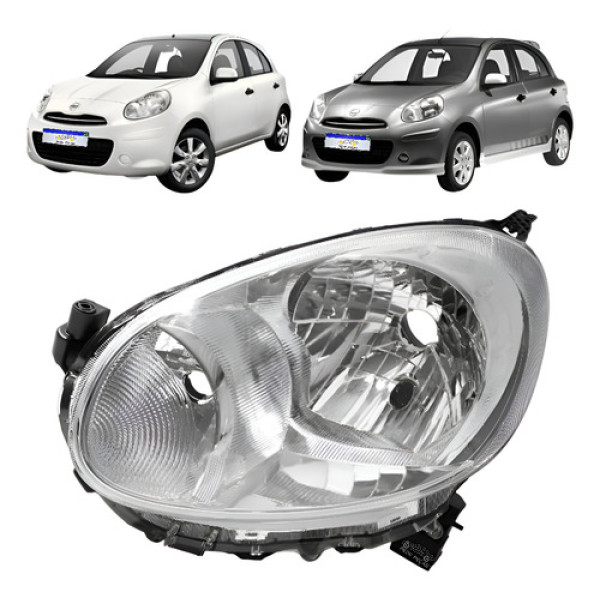Farol Nissan March Sv 2011 2012 2013 2014 Lado Esquerdo Esquerdo/motorista