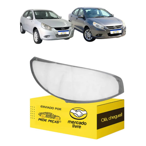 Lente Farol Jac J3 2011 2012 2013 Hatch Sedan Turin Ld