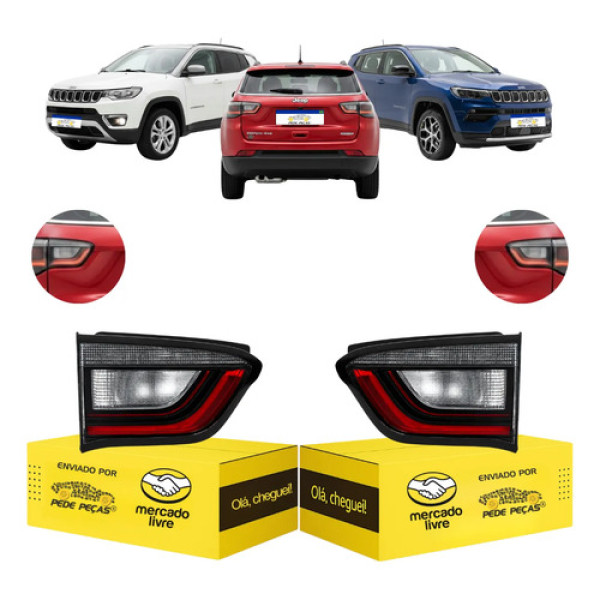 Par Lanterna Traseira Tampa Jeep Compass 2022 A 2026 C/led Ambos Lados