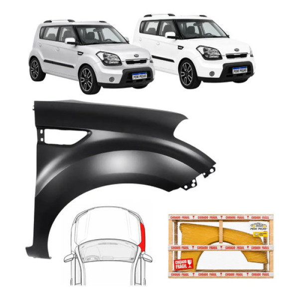 Paralama Kia Soul 2009 A 2014 C/furo Ex U.163 Novo Ld