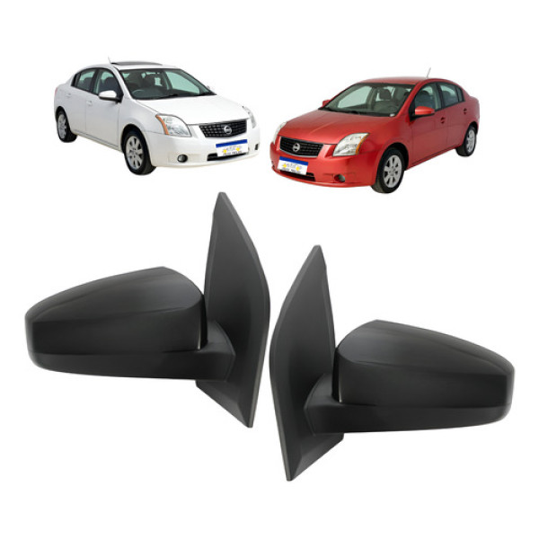 Retrovisor Nissan Sentra 2008 A 2011 Par Eletrico Preto Novo