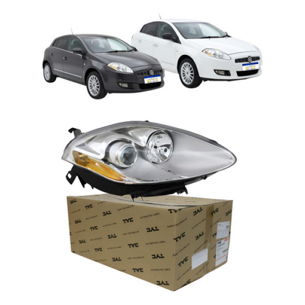 Farol Direito Fiat Bravo 2011 A 2016 C/globo Elétrico Novo Direito/passageiro Farol Direito Fiat Bravo 2011 A 2016 C/globo Elétrico Novo Direito/passageiro