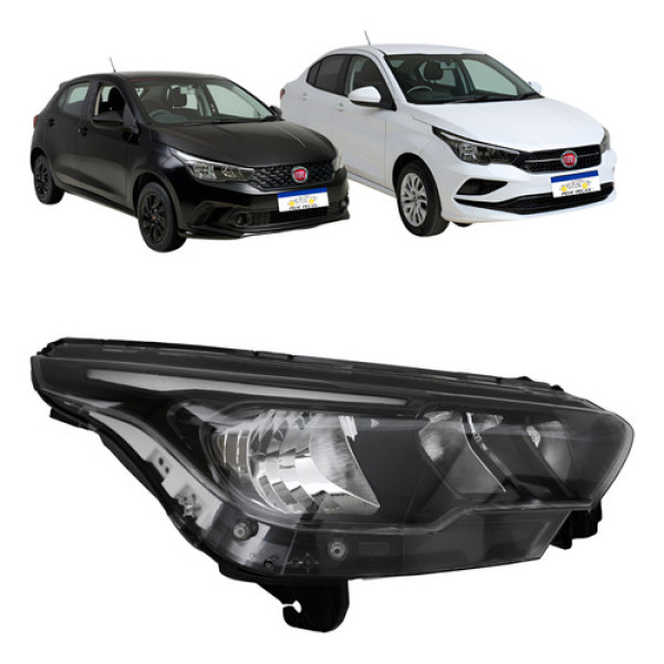 Farol Dianteiro Cronos 2024 A 2026 Com Led H15 Direito Novo Direito/passageiro Farol Dianteiro Cronos 2024 A 2026 Com Led H15 Direito Novo Direito/passageiro