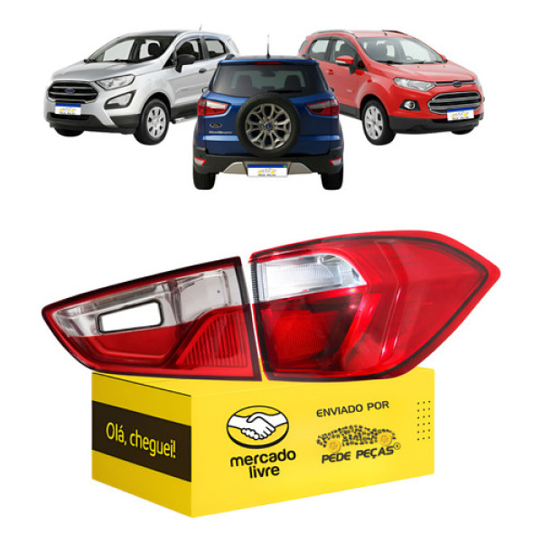 Par Lanterna Ecosport 2013 14 15 16 17 18 2019 2020 2021 L.d Vermelho