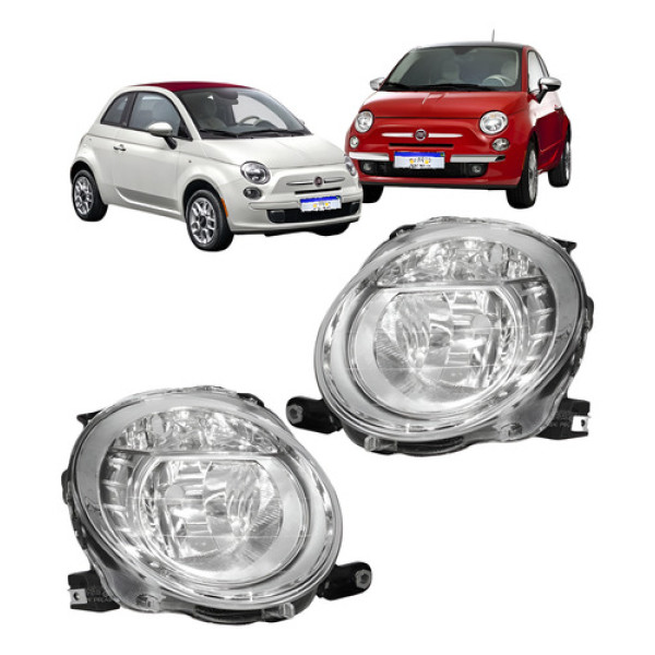 Farol Fiat 500 2008 2009 2010 2011 2012 2013 A 2015 Superior