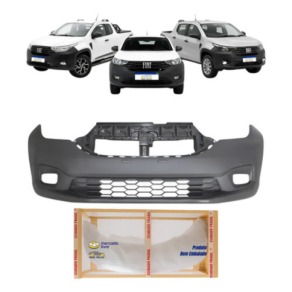 Parachoque Fiat Strada Endurance 2021 22 23 24 25 2026 Novo Preto Texturizado