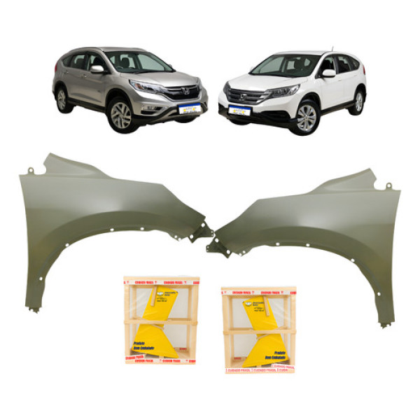 Par Paralama Dianteiro Honda Crv 2012 A 2016 C/furo Moldura 