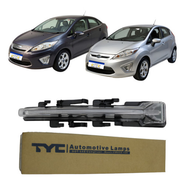 Milha Auxiliar Esquerdo Fiesta Mexicano 2011 A 2013 C/led - Branco Esquerdo/motorista