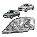Farol Renault Logan Cromado 2011 2012 2013 Novo Le Esquerdo