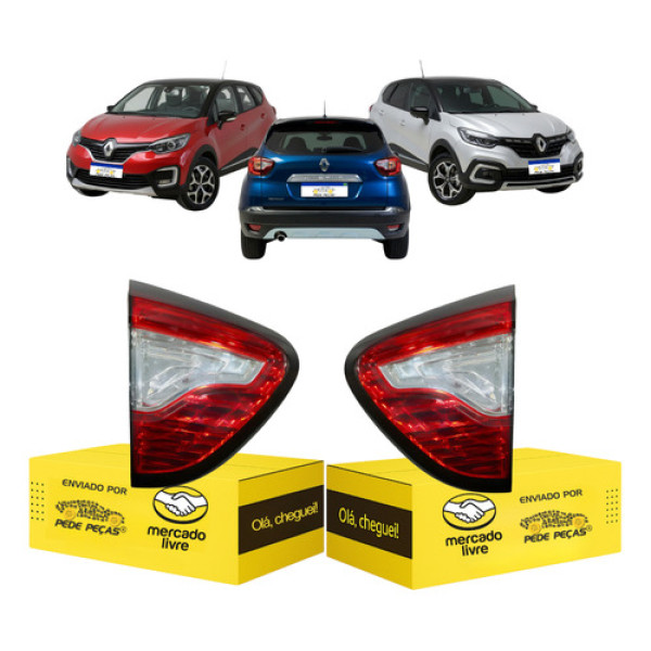 Par Lanterna Da Tampa Captur 2017 2018 2019 2020 2021 Ambos Lados Vermelho