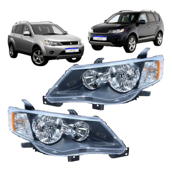 Par Farol Mitsubishi Outlander 3.0 2.4 V6 2007 2008 2009 Ambos Lados