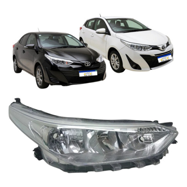 Farol Direito Toyota Yaris 2018 A 2025 S/led Foco Duplo