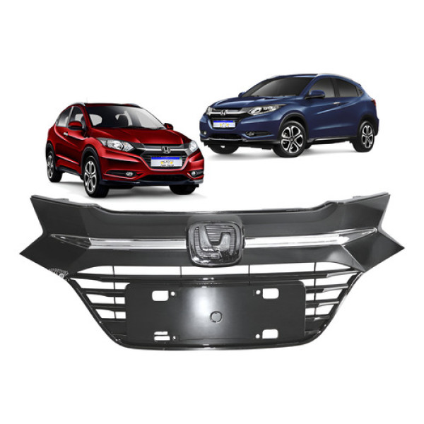 Grade Dianteira Honda Hrv 2015 2016 2017 2018 Black Piano