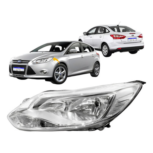 Farol Focus 2014 2015 L.e Novo Cromado Esquerdo Farol Focus 2014 2015 L.e Novo Cromado Esquerdo