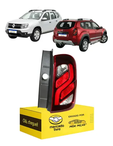 Lanterna Direita Duster 2016 2017 2018 2019 2020 Led Direito/passageiro Vermelho