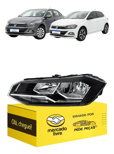 Farol Polo Virtus 2017 18 A 2022 Friso Cromado C/avaria Le Esquerdo/motorista