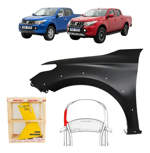 Paralama Mitsubishi L200 Triton 2018 A 2023 S/furo Pisca Le